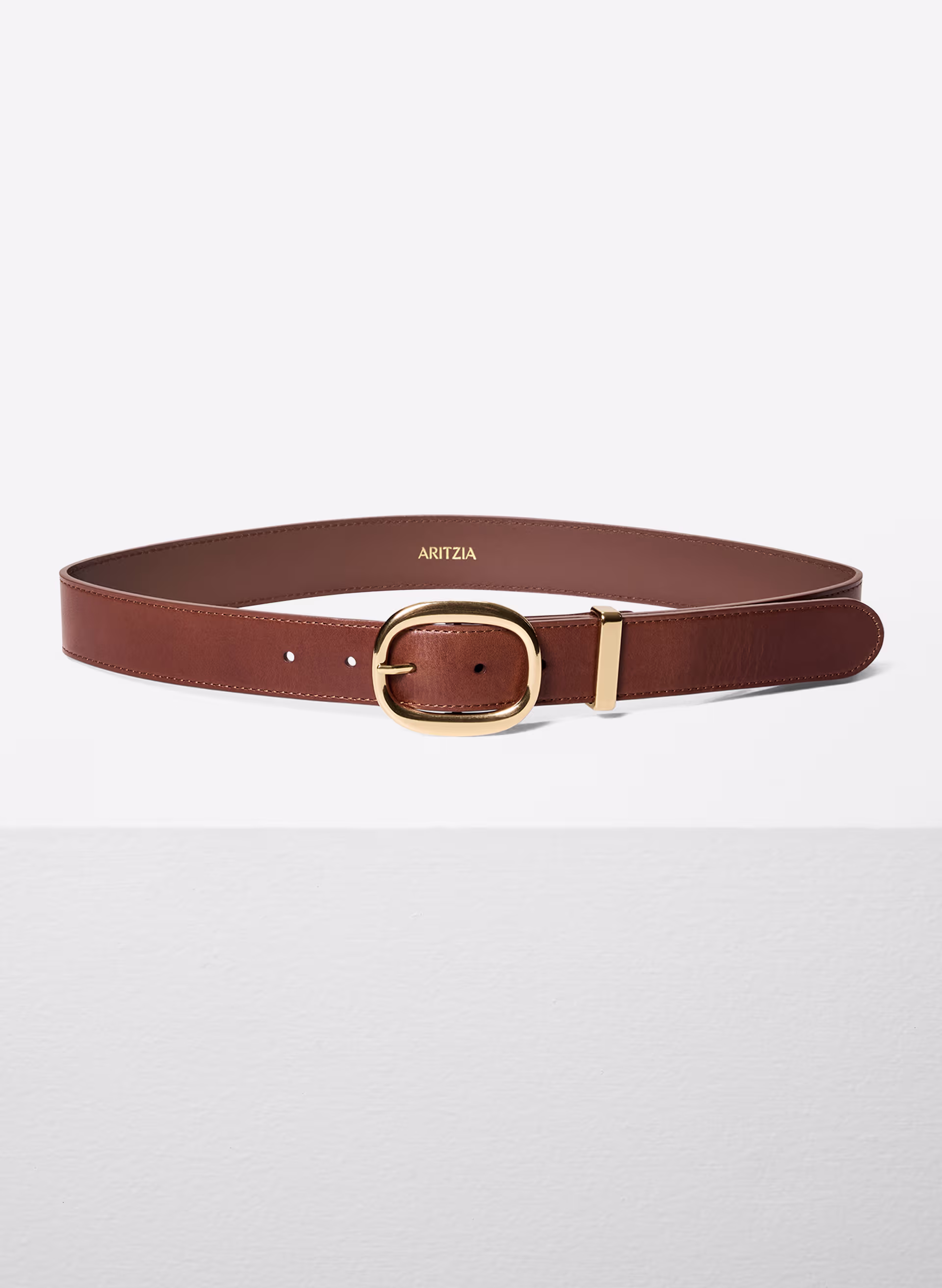 Lifetime Solid Brass Leather Wide Belt