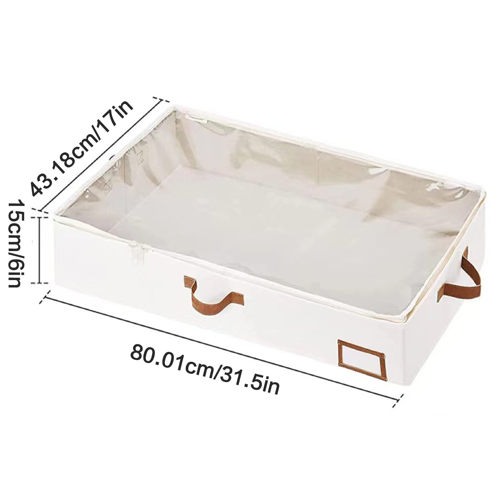 Under Bed Storage Bag Dust Proof Zippered Clothes Organiser Large Capacity Comforter Holder with Clear Window