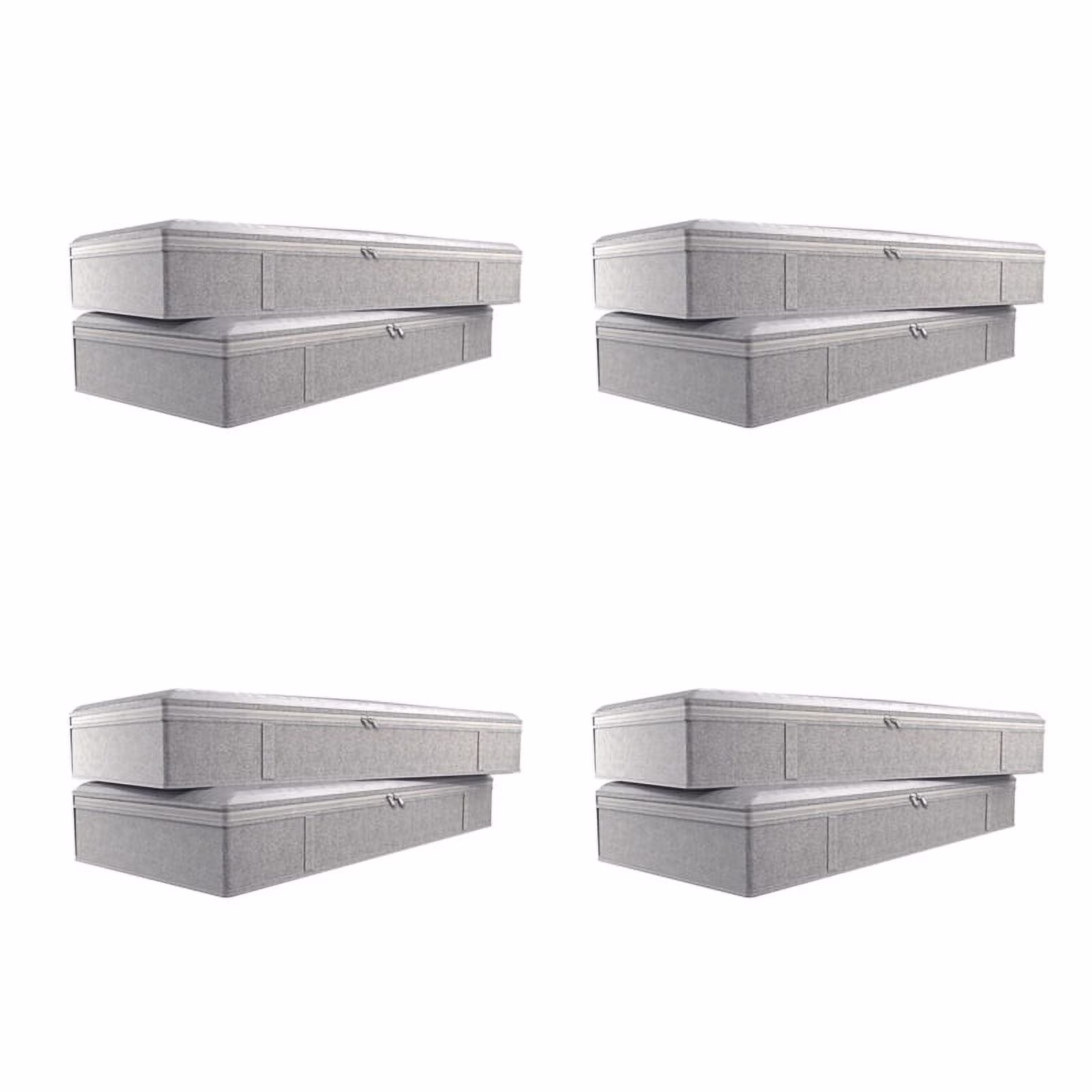 4X Foldable Under Bed Under Bed Storage Boxes Thick Breathable Underbed Clothes Storage Bags Zippered Organizer