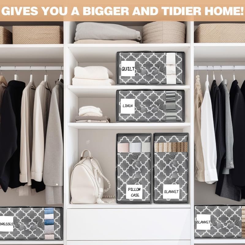 BedSheet Organizers & Storage Foldable Organizing Box, Household High-Capacity Clothes Blanket Organizer Bag, For Organizing Bedrooms Wardrobes Clothes Baskets Under-Bed Storage Container