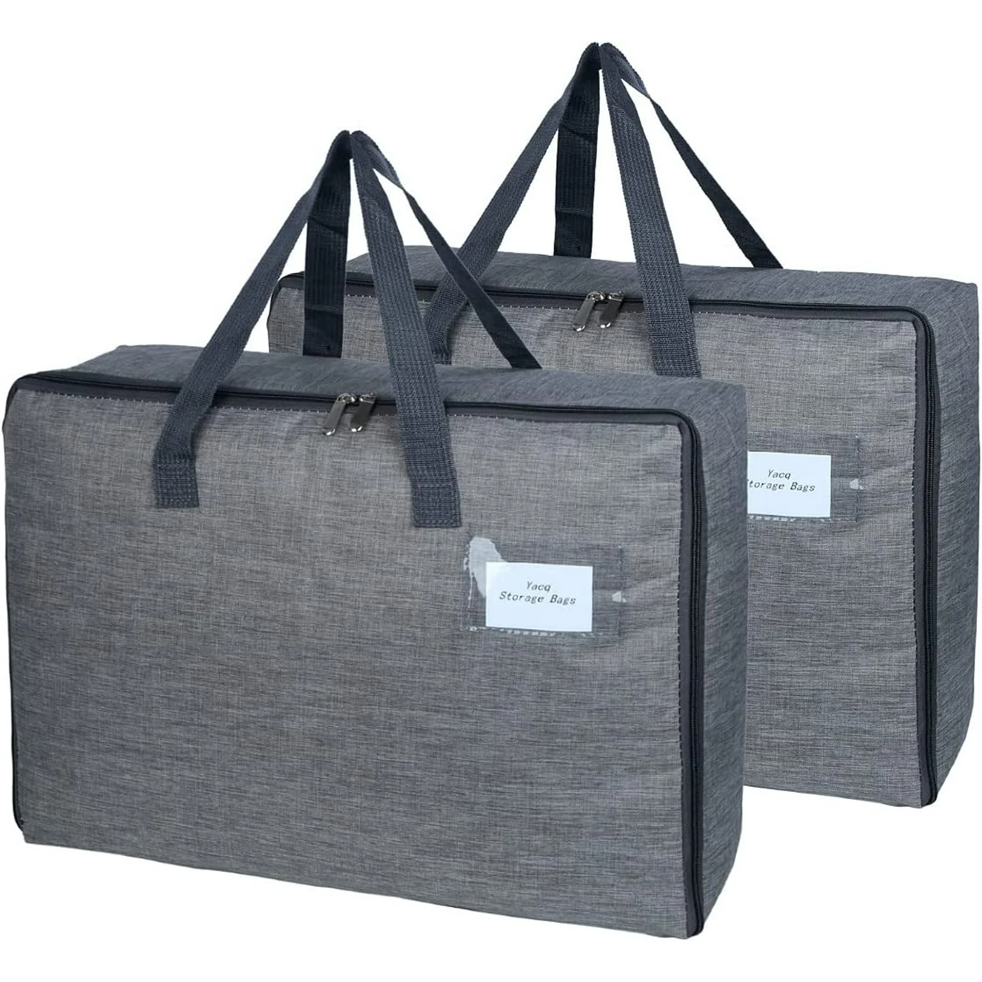 2 Pack Large Moisture-Proof Storage Moving Travel Bag for Comforter Pillow Blanket Quilt Bedding Clothes/Water-Resistant Linen Fabric/Storage Container for Closet Under-Bed