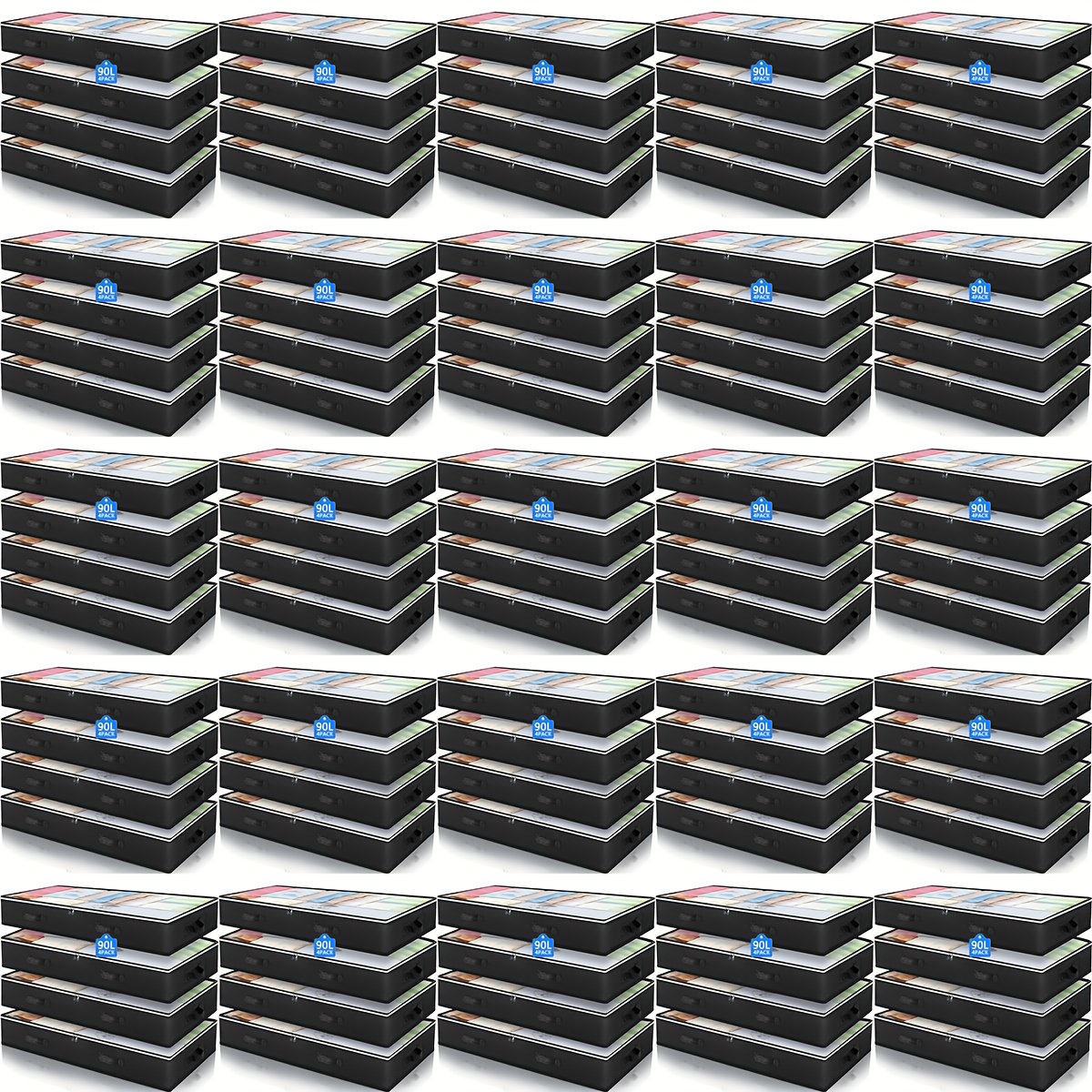 [2pcs Heavy-Duty Underbed Bags] 2pcs Heavy-Duty Metal Underbed Storage Bags | Large Capacity Collapsible Dustproof Garment & Quilted Bedding Organizers with Handles, Classic Rectangular Design