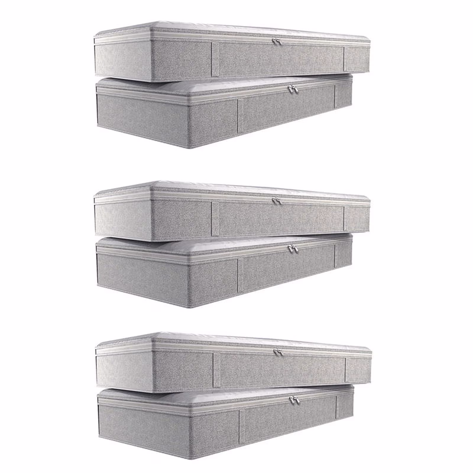 6X Foldable Under Bed Bags Large Under Bed Storage Boxes Thick Breathable Underbed Clothes Storage Bags Organizer,6 x Under-Bed Storage Box,grey