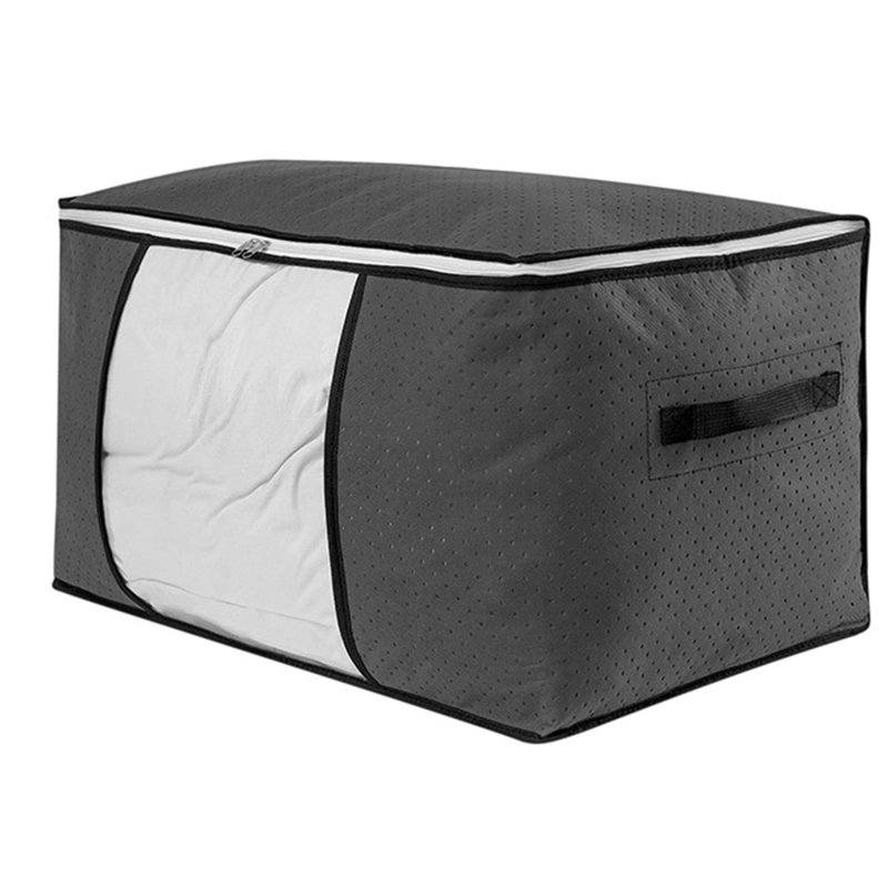 Transparent cotton quilt storage bag with thickened dust and moisture resistance for home storage under the bed