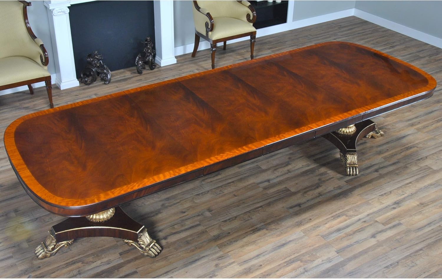 NDRT035GL Long Regency Mahogany Dining Table