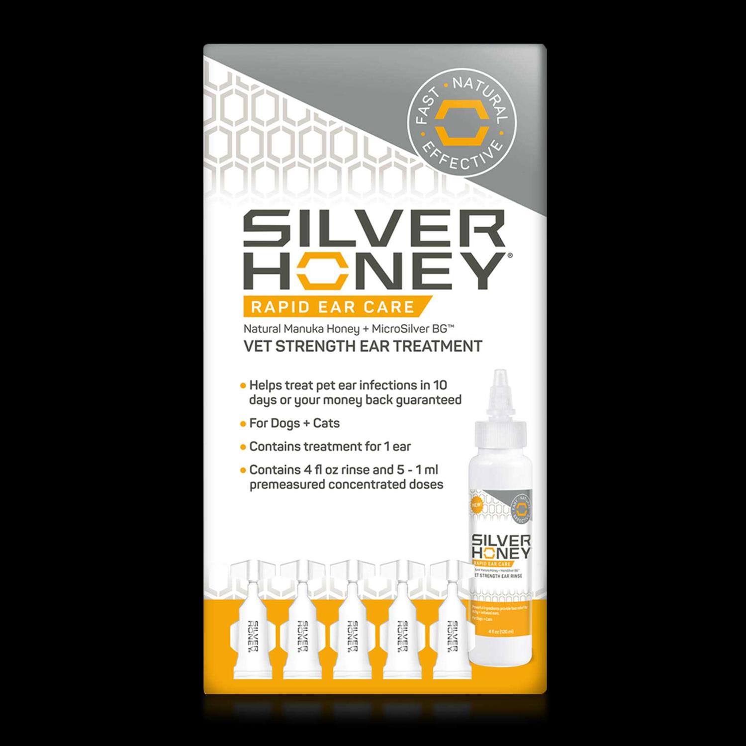Silver Honey Rapid Ear Care Vet Strength Ear Treatment - Pet Supplies online store