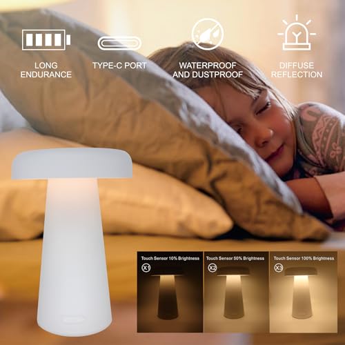 Cordless Table Lamps for Living Room Bedside Table Lamp for Bedroom Outdoor Rechargeable Table Lamp Cordless Rechargeable Table Lamps LED Cordless Table Lamps Rechargeable White Portable Lamp