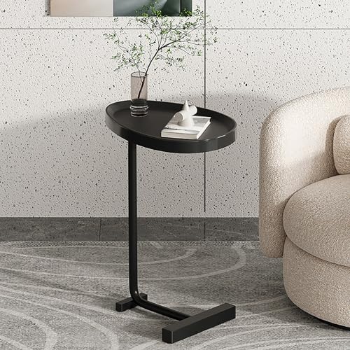 Coffee Table-Oval Table, Modern Coffee Table for Home, Side End Table for Living Room, Small Modern Coffee Table, for Living Room, Bedroom and Balcony (Color : Black)