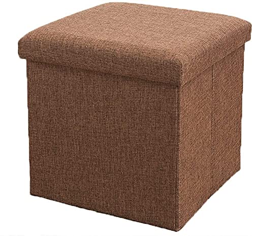 Footstool Storage Ottoman,Cube Foot Rest Stools,Foldable Storage Boxes Footrest Step Stool,Folding Linen Storage Ottoman -Table Seat Tray Top Coffee Table,Wine Red