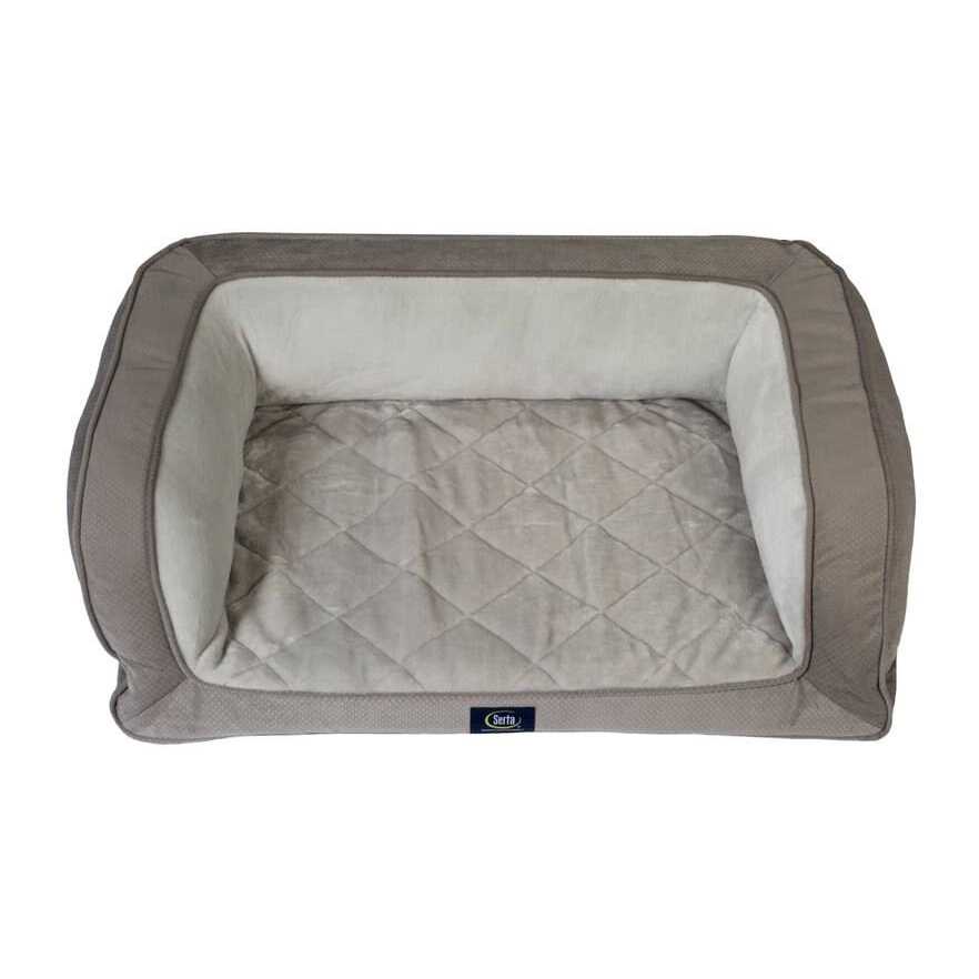Serta Quilted Orthopedic Bolster Dog Bed w/Removable COVER - Pet Supplies online store