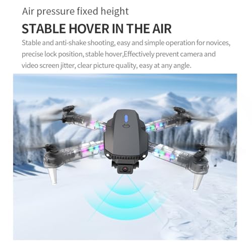 Drone With 1080P Camera HD FPV with Storage Bag Transparent Arm Foldable Drone With Altitude Hold Headless Mode Start Speed Adjustment (Black)