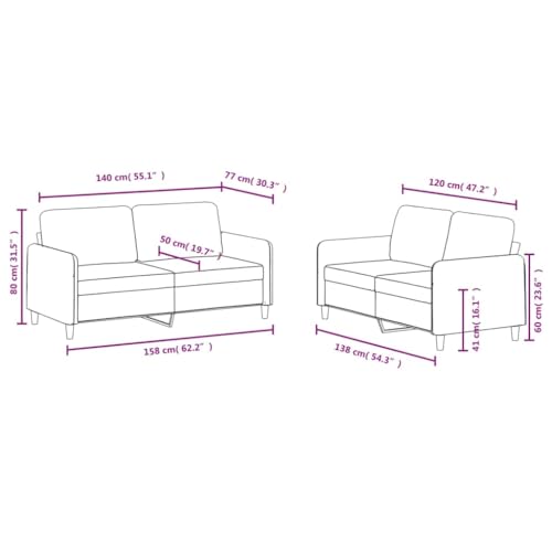 Sofas & Couches 2 Piece Sofa Set Black Velvet, in Comfort: Luxurious Velvet Sofa Set for Relaxation and Entertainment Living Room Furniture