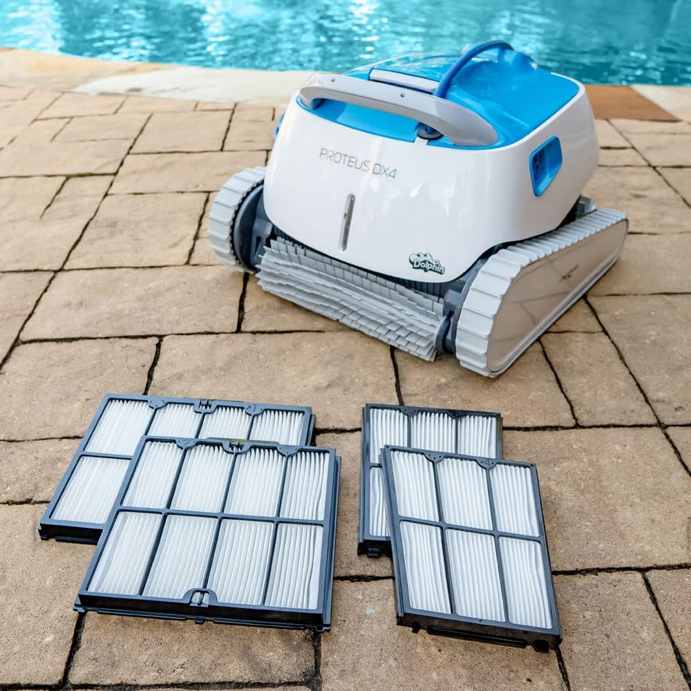 Dolphin Proteus DX4 Automatic Robotic Pool Vacuum Cleaner Includes Ultra-Fine Filters for an Ultimate Clean, Ideal for In-Ground Pool up to 50 FT in Length