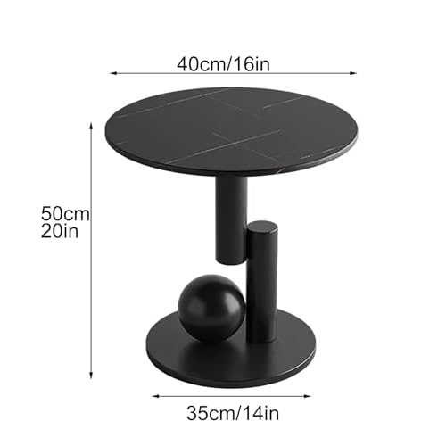Round Coffee Table, Small Modern Coffee Table Simple Center Tables for Living Room, Modern Coffee Table for Home Office, for Living Room, Bedroom and Balcony (Color : White+Black), ERQ668
