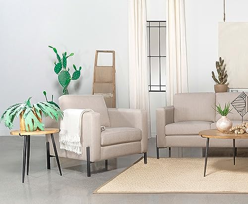 Coaster Home Furnishings Tilly Upholstered Track Arms Chair Oatmeal
