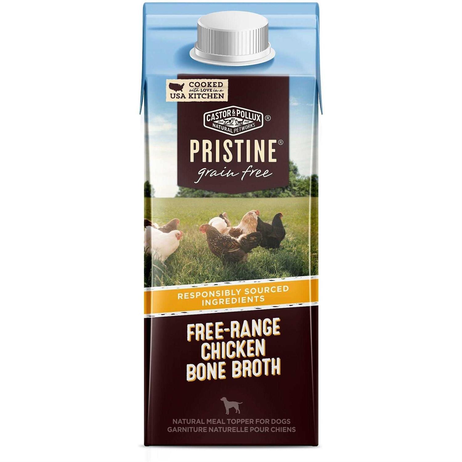 Castor Pollux Pristine Free-Range Chicken Bone Broth Grain-Free Dog Food Topper - Pet Supplies online store