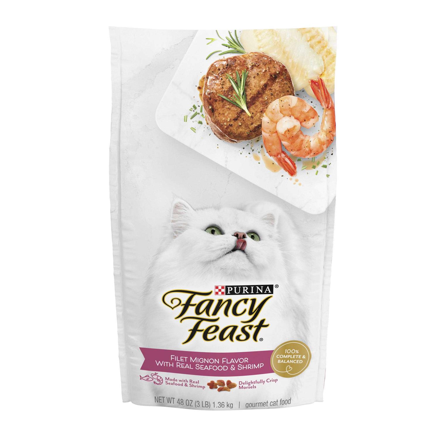 Fancy Feast Dry Cat Food Filet Mignon Flavor with Seafood & Shrimp - Pet Supplies online store