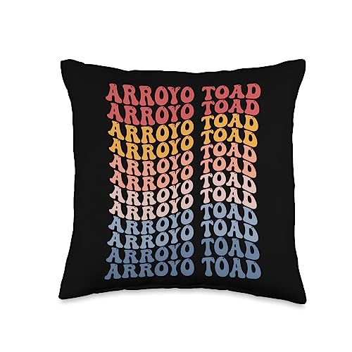 Arroyo Toad Groovy Retro Amphibian Throw Pillow, 18x18, Multicolor