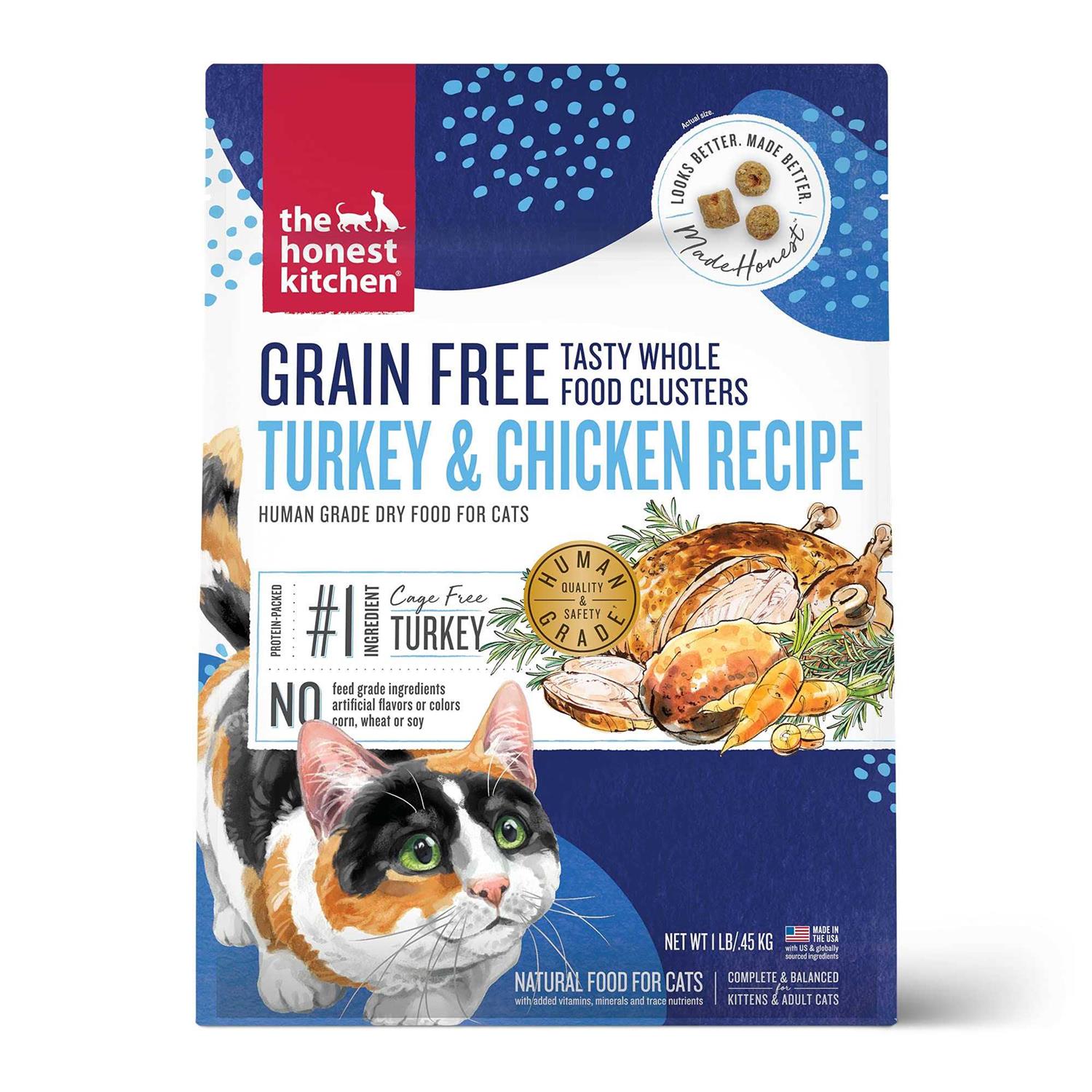 The Honest Kitchen Grain-Free Turkey Chicken Whole Food Clusters Dry Cat Food - Pet Supplies online store