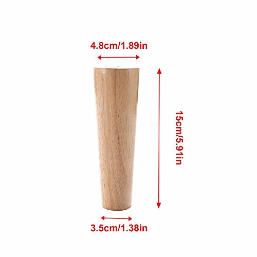Furniture Legs，4 Solid Thick Sofa Legs,Minimalist Style Rubber Wood Legs,Vertical Coffee Table Legs,Round and Beautifulniture Legs,Used for Cabinets,Wardrobes,Tv Cabinets,Drawers/60Cm/23.62
