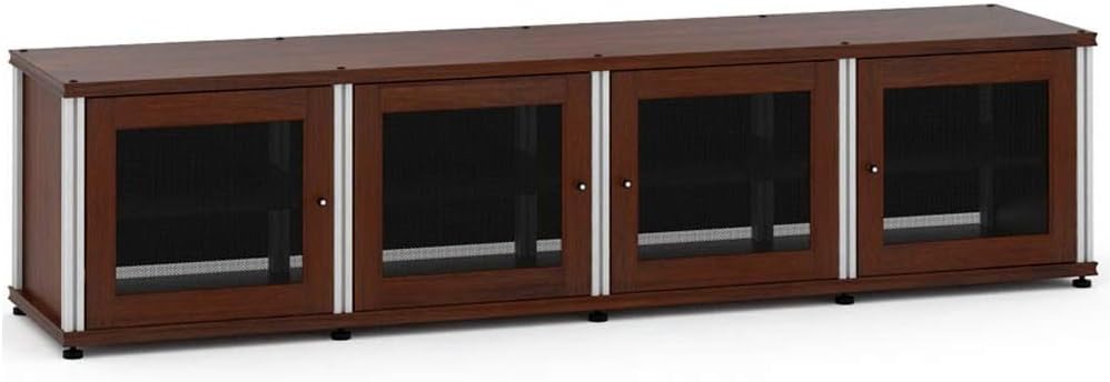 Salamander Synergy 247 Quad-Width AV Cabinet with Aluminum Posts (Dark Walnut)