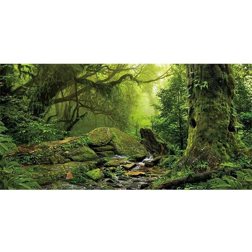 Awert Foggy Forest Terrarium Background Stream Green Huge Tree Reptile Habitat Background Tropical Rainforest Aquarium Background - Pet Supplies online store