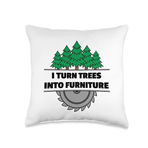 Woodworking Carpenter Furniture Maker Saw Power Tool Men Throw Pillow, 18x18, Multicolor