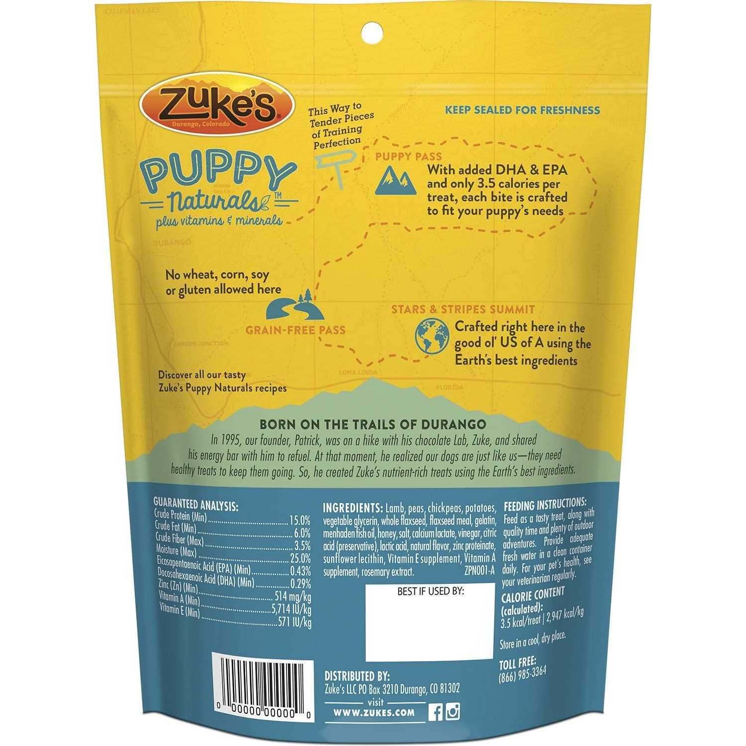 Zuke's Puppy Naturals Chickpea Dog Treats - Pet Supplies online store
