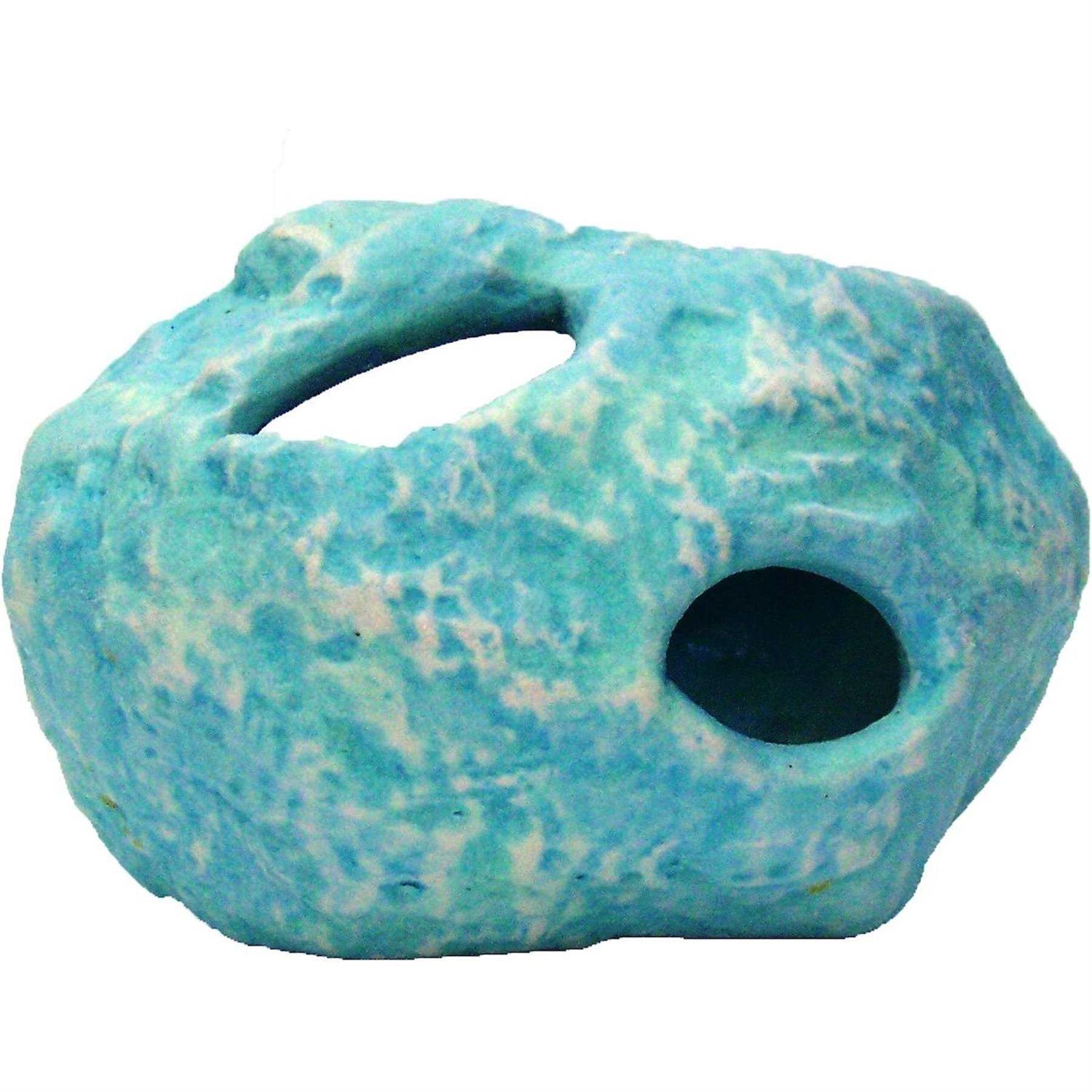 Underwater Galleries Aquarium Rock Cave -Moon Rock Glow-in-the-Dark Ceramic Cave - Pet Supplies online store