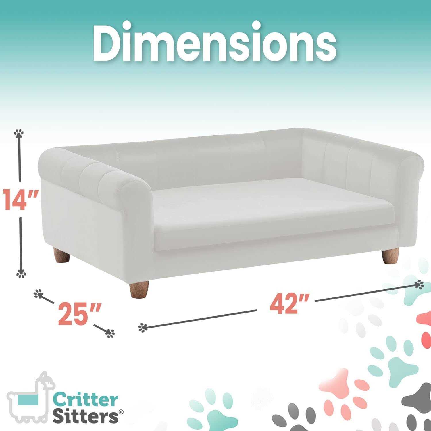 Critter Sitters 42-in. Elegant Faux-Velvet Rectangle Pet Bed for Medium and Large Dogs - Pet Supplies online store