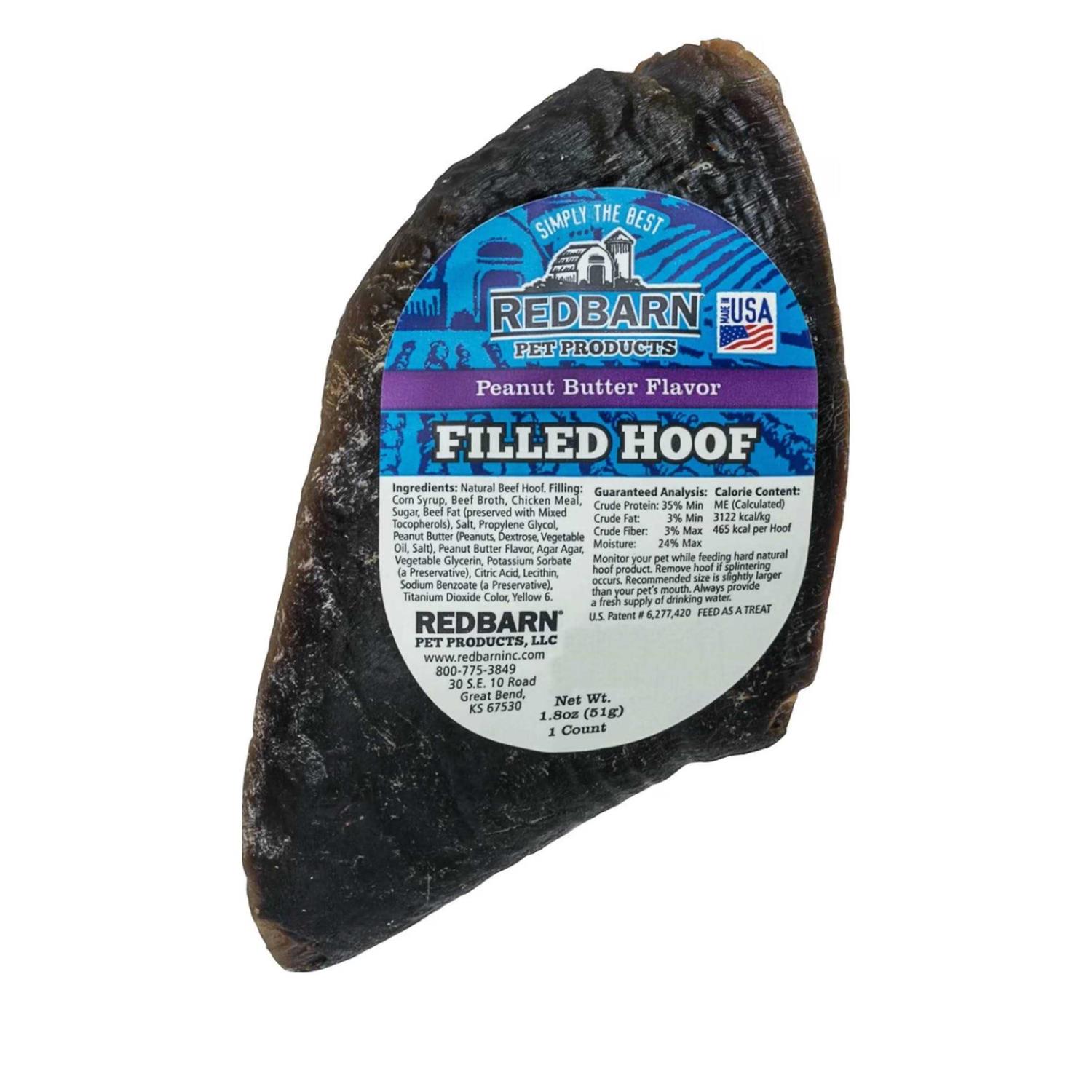 Redbarn Peanut Butter Filled Hoof Dog Treat - Pet Supplies online store