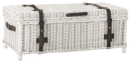 Safavieh Home Collection Navarro White Rattan Coffee Table