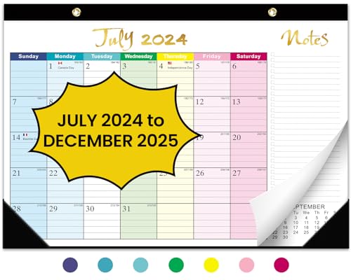 Desk Calendar 2024-2025,18 Months July 2024 to Dec 2025 - Large 17