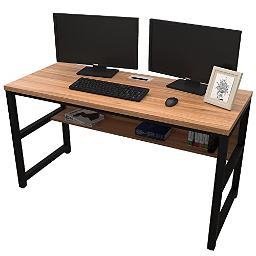 TOPSKY Computer Desk with Bookshelf/Metal Hole Cable Cover 1.18