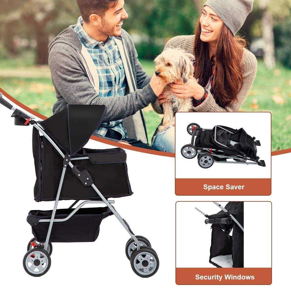 Bestpet 4 Wheels Pet Stroller for Cats and Dogs - Pet Supplies online store
