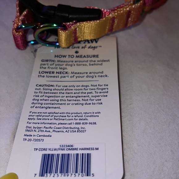 Top Paw Dog Top Pawyellow & Pink Ombre Dog Harness - Pet Supplies online store