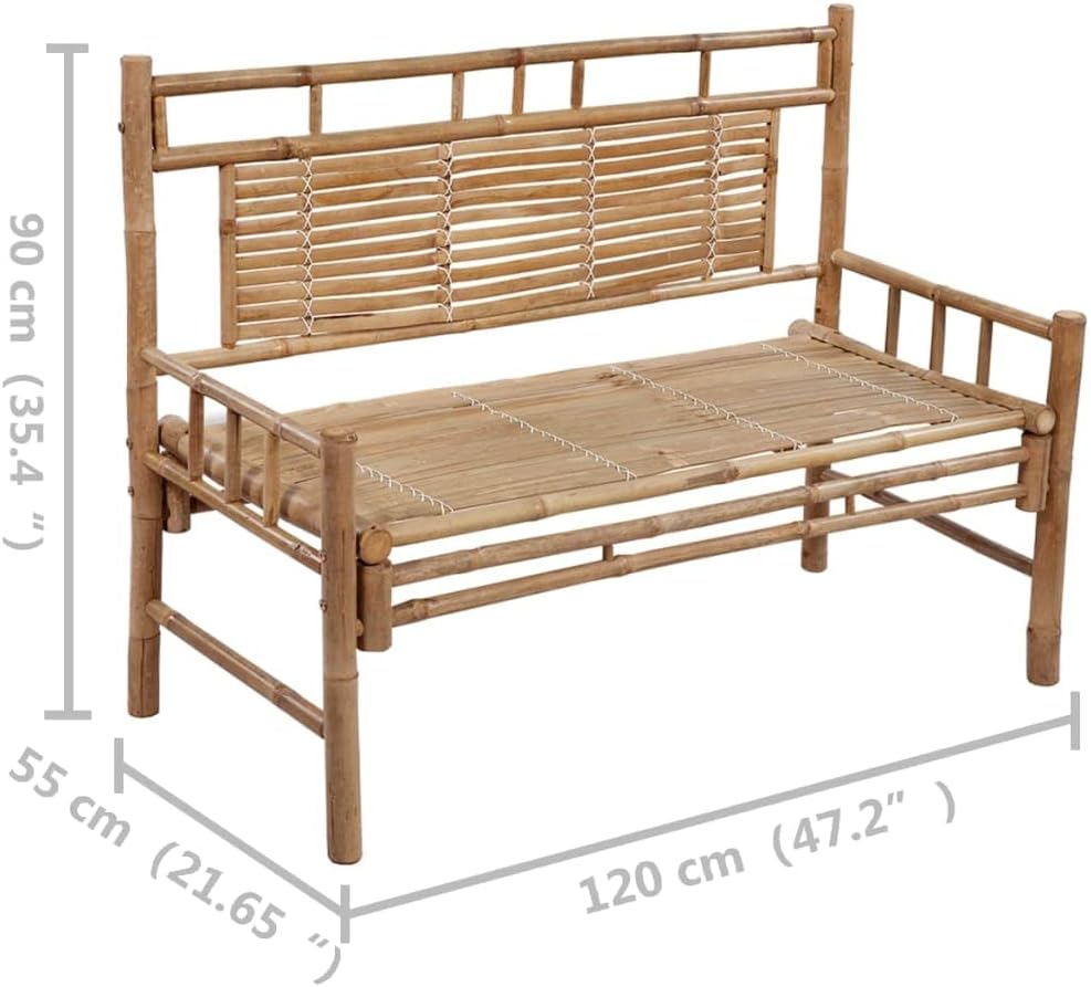 Patio Bench, Patio Bench Park Bench Entryway Bench Ottomans Suitable for Porch Outdoors Yard Garden, with Cushion 47.2