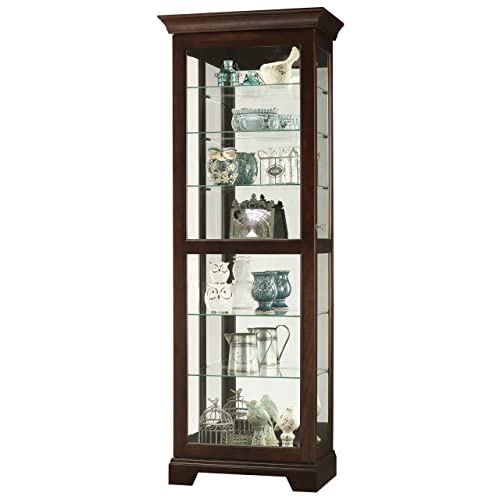 Howard Miller Duflo Curio Cabinet II 549-199 – Espresso Finish Home Decor, Six Shelves, Seven Level Display Case, Locking Slide Door, Halogen Light Switch