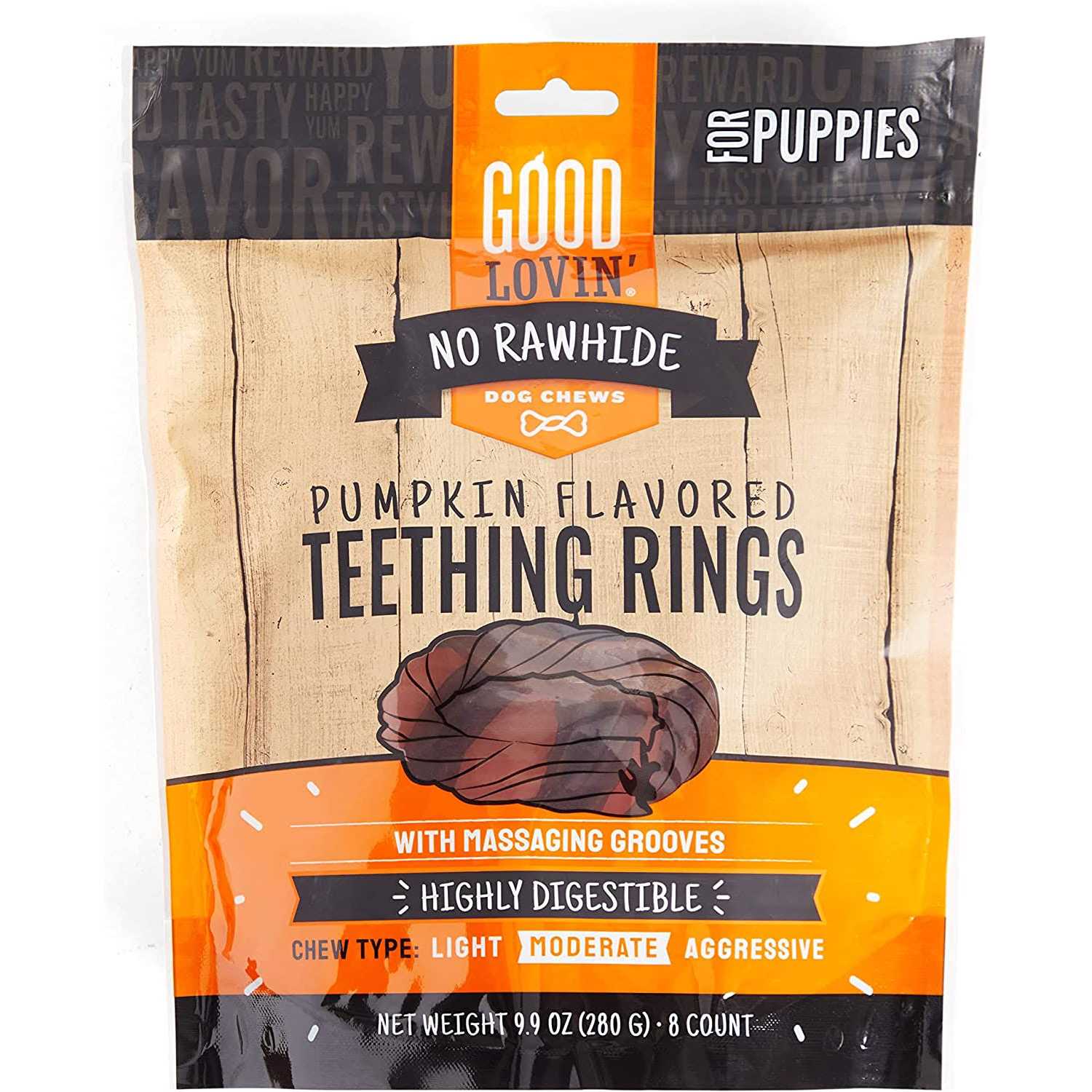 Good Lovin' Rawhide-Free Pumpkin Puppy Ring Dog Treats - Pet Supplies online store