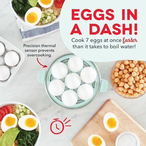 DASH Rapid Egg Cooker: 6 Egg Capacity Electric Egg Cooker for Hard Boiled Eggs, Poached Eggs, Scrambled Eggs, or Omelets with Auto Shut Off Feature - Black