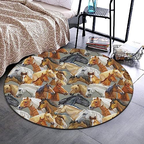 Highly Premium Quality Floor Mat, Large Round Area Rug, Office Chair Decor Mat for Carpet & Hardwood Floors Compatible with Cute Funny Cartoon Dinosaurs 24inch(60cm)