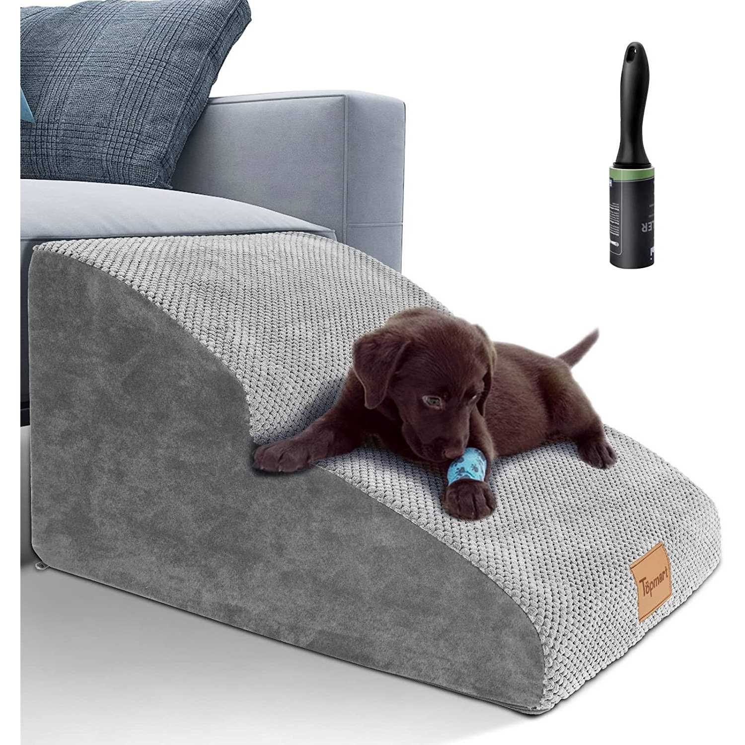 Topmart High Density Foam Dog Ramp&Steps 2 Tiers High,Non-Slip Dog Stairs,Soft Foam Dog Ladder Best for Dogs - Pet Supplies online store