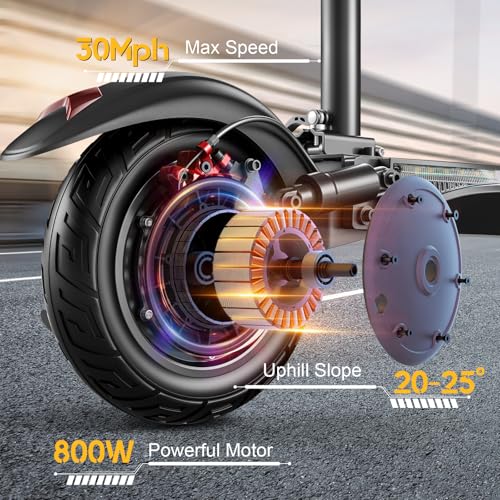 Electric Scooter for Adults, 30MPH Top Speed, 35 Miles Range, 800W Motor, 10