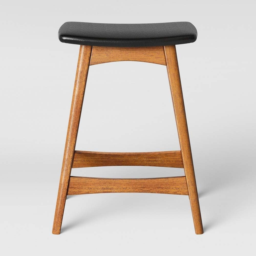Project 62 Domela Modern Saddle Barstool Faux Leather Brown