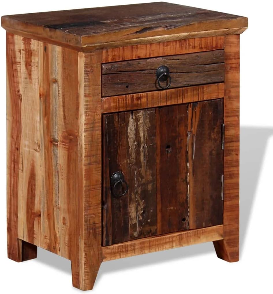 Dresser for Bedroom,Bedside Furniture, Night Stand,End Table, Closet, Entryway, College Dorm,Nightstand Solid Acacia Reclaimed Wood