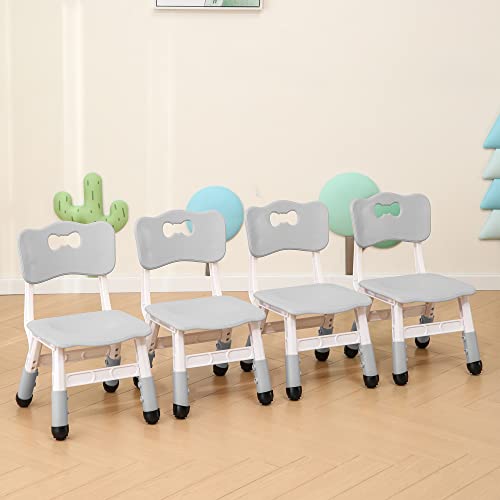 Kids' Desk Chairs Adjustable Height is Suitable for Children's Chairs Used in Families, Schools and Day-Care Between 2-10 Years Old The Max Bearing Capacity is 220LB(4PCS-Grey)
