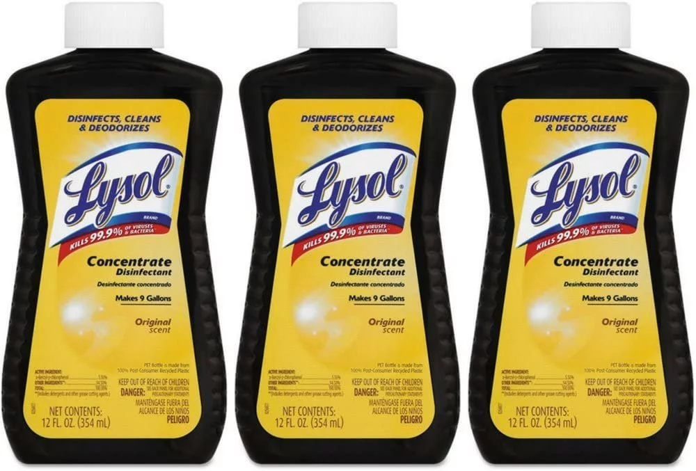 Lysol Concentrate All Purpose Cleaner Disinfectant, 12 Ounce Pack of 3