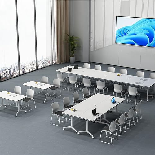 conference table,modern white office folding Flip Top Mobile Training Table 47.2