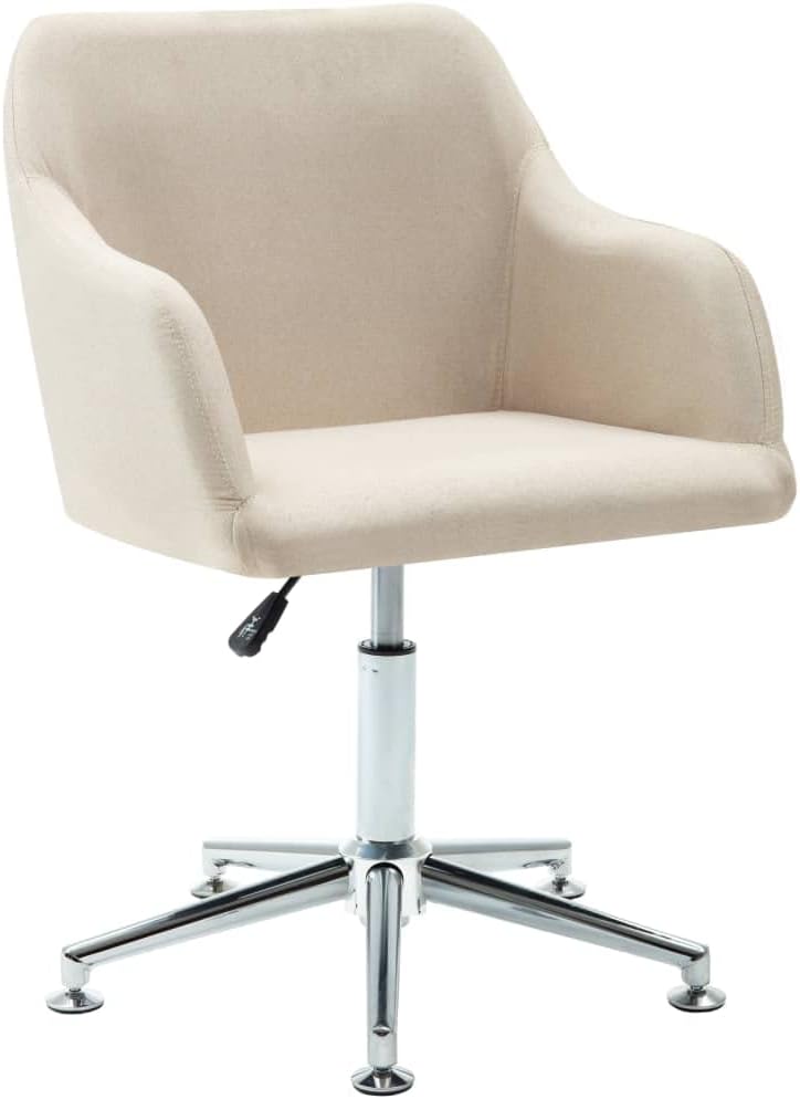 MataldeSwivel Office Chair Cream Fabric-31968