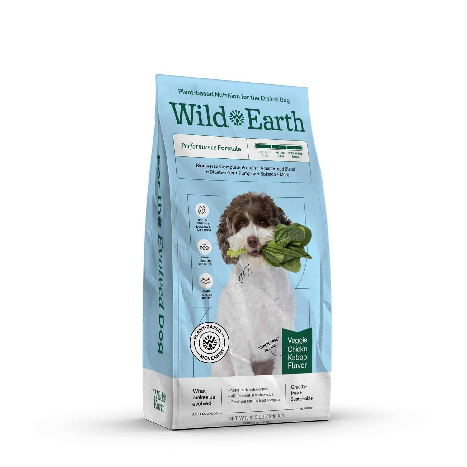 Wild Earth Veggie Chick'n Kabob Flavor Performance Formula Dry Dog Food - Pet Supplies online store